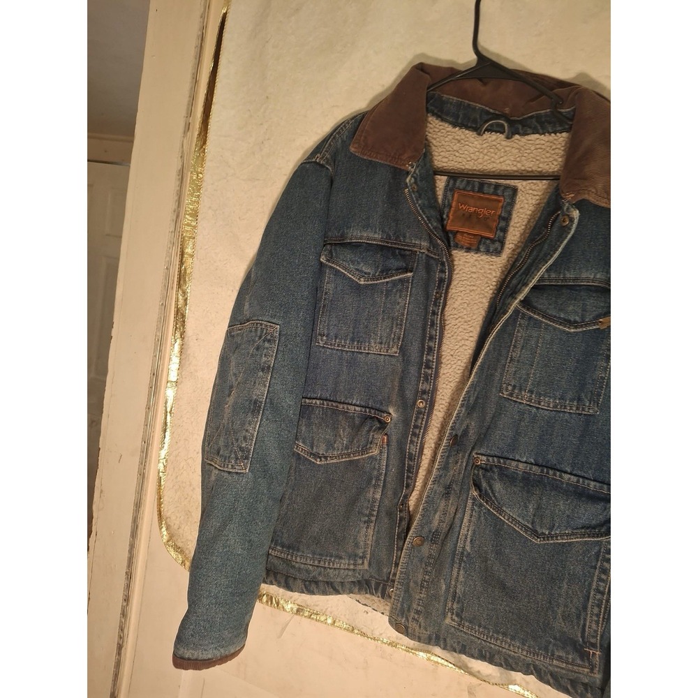 Vintage Wrangler Hero Size X Large Heavy Mens Denim Chore Jacket Cowboy Coat Kc - Picture 3 of 16